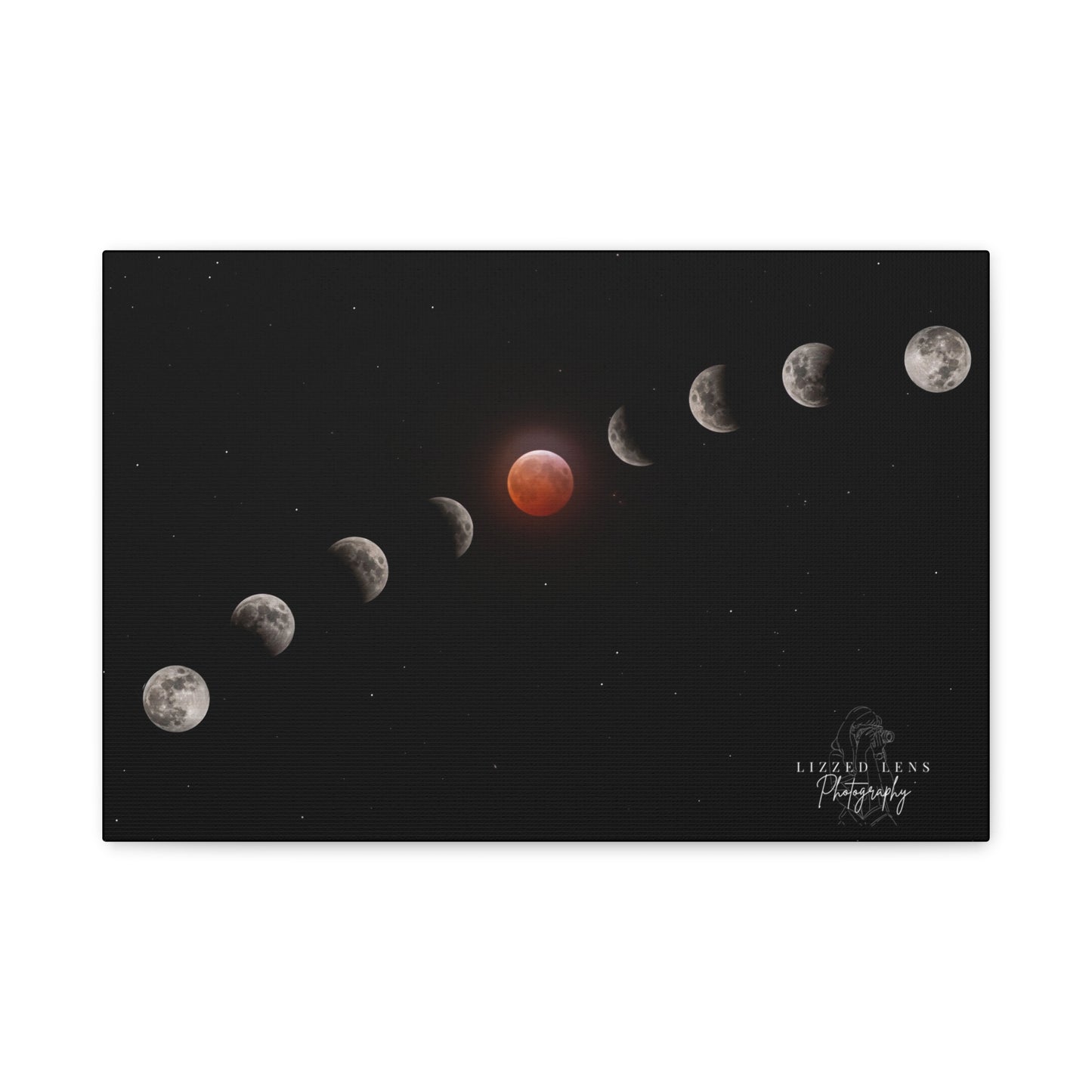 Blood Moon Lunar Eclipse 2025 Photography Canvas Print - Lizzed Lens Photography