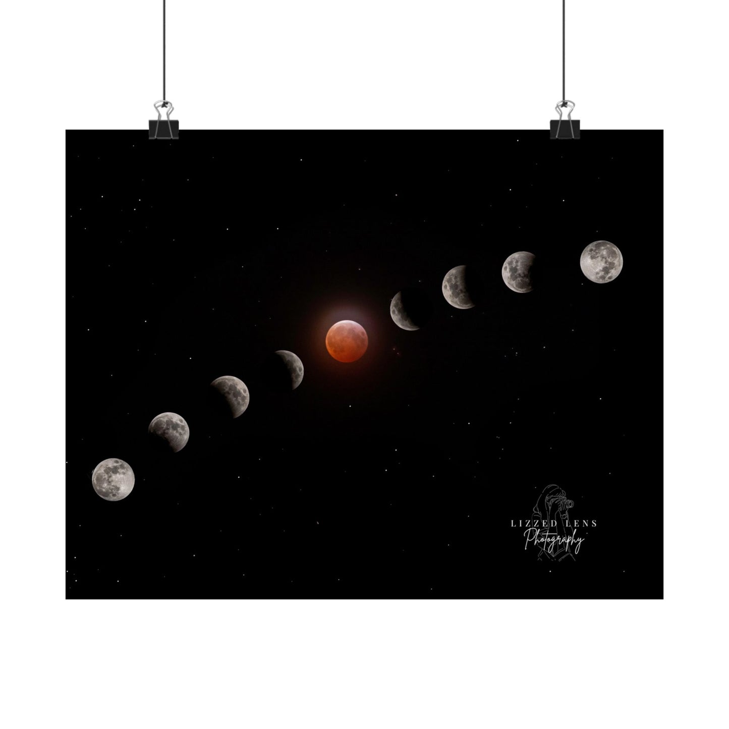 Blood Moon Lunar Eclipse 2025 Poster - Lizzed Lens Photography