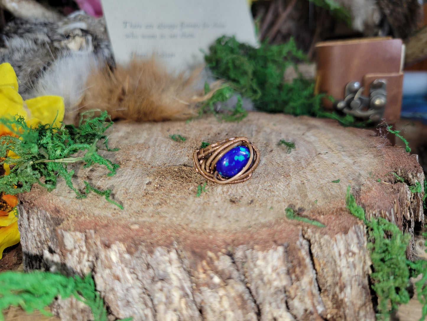 Azurite Size 5 Copper Ring