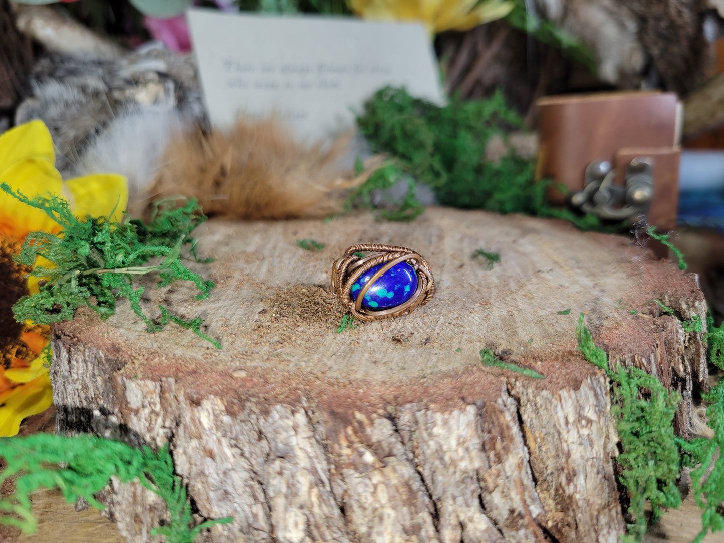 Azurite Size 5 Copper Ring