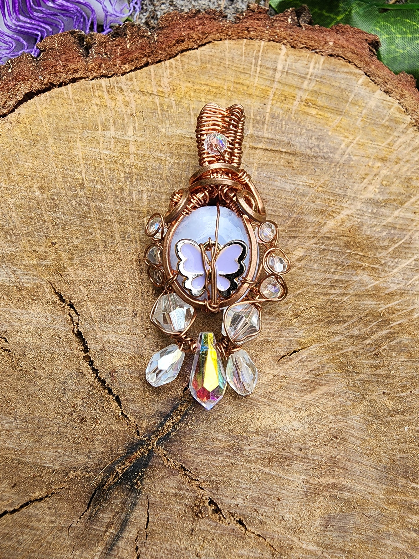 Sunkissed Butterfly Blue Lace Agate Pendant