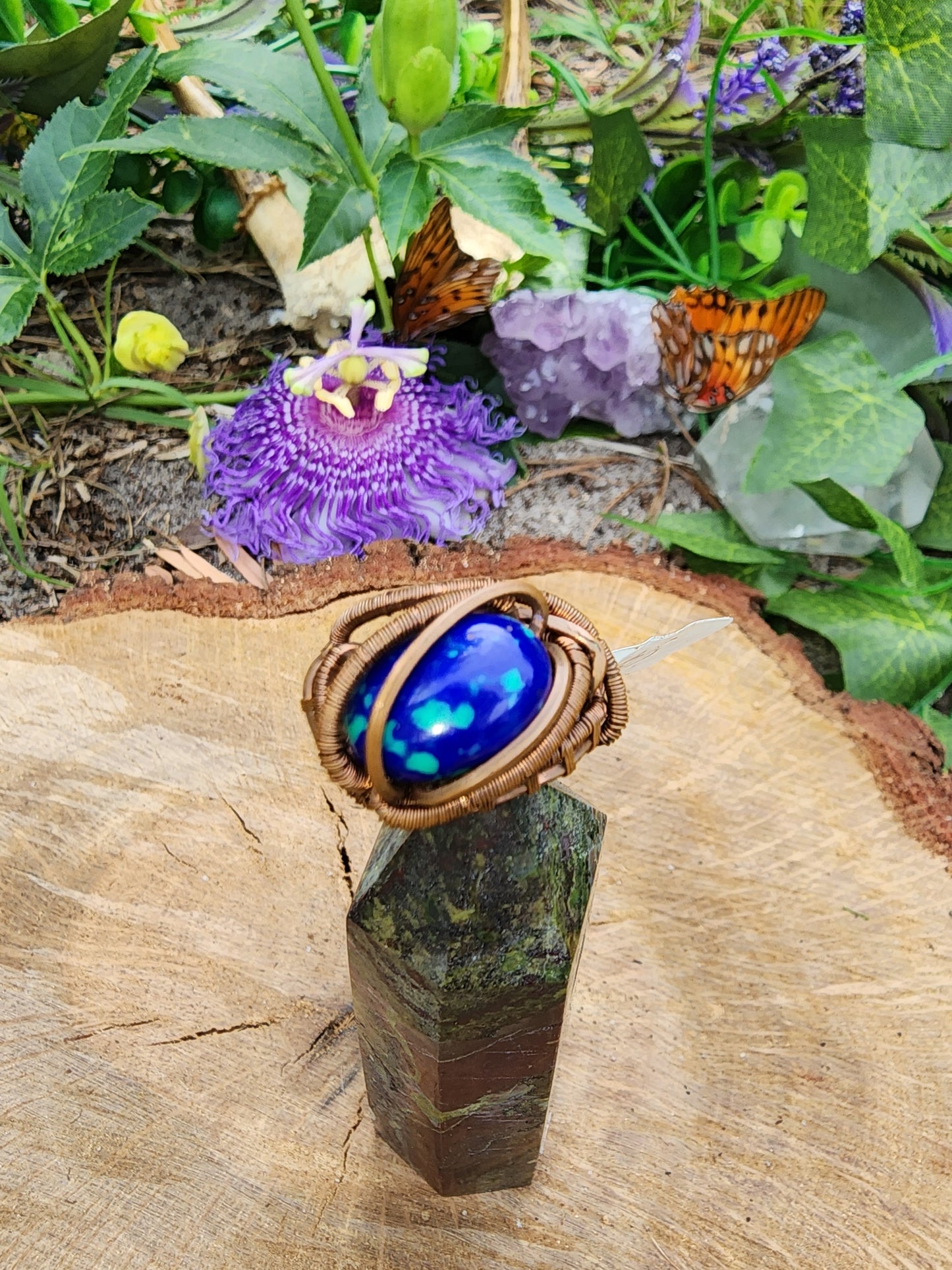 Azurite Size 5 Copper Ring