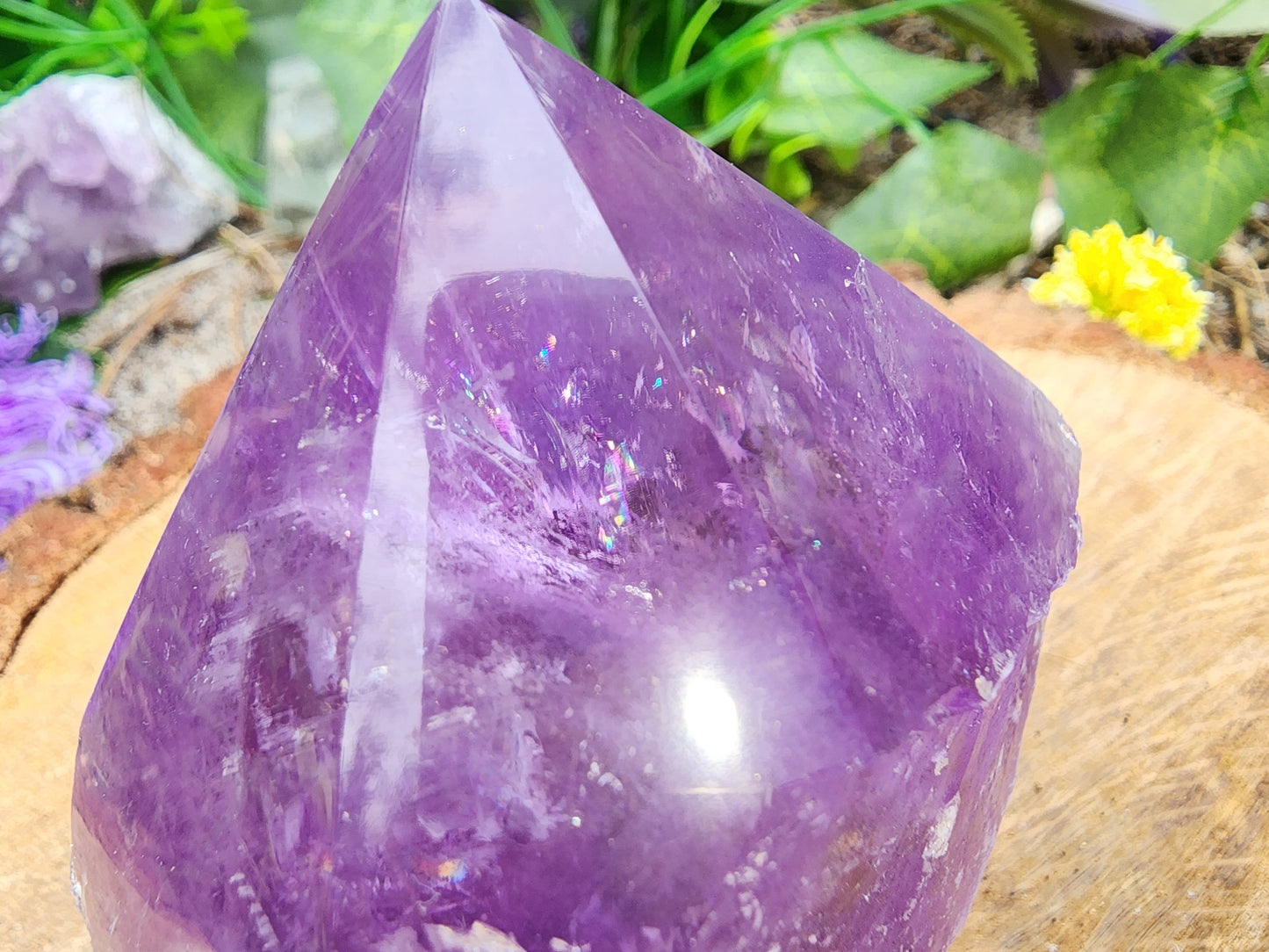 Amethyst Point Rainbow Inclusions