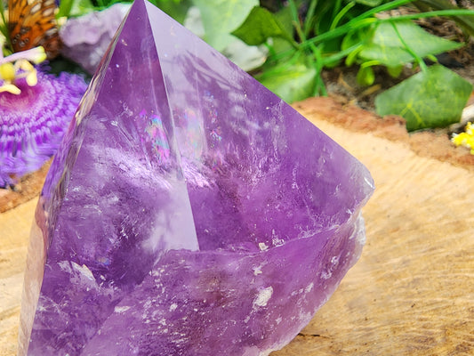 Amethyst Point Rainbow Inclusions