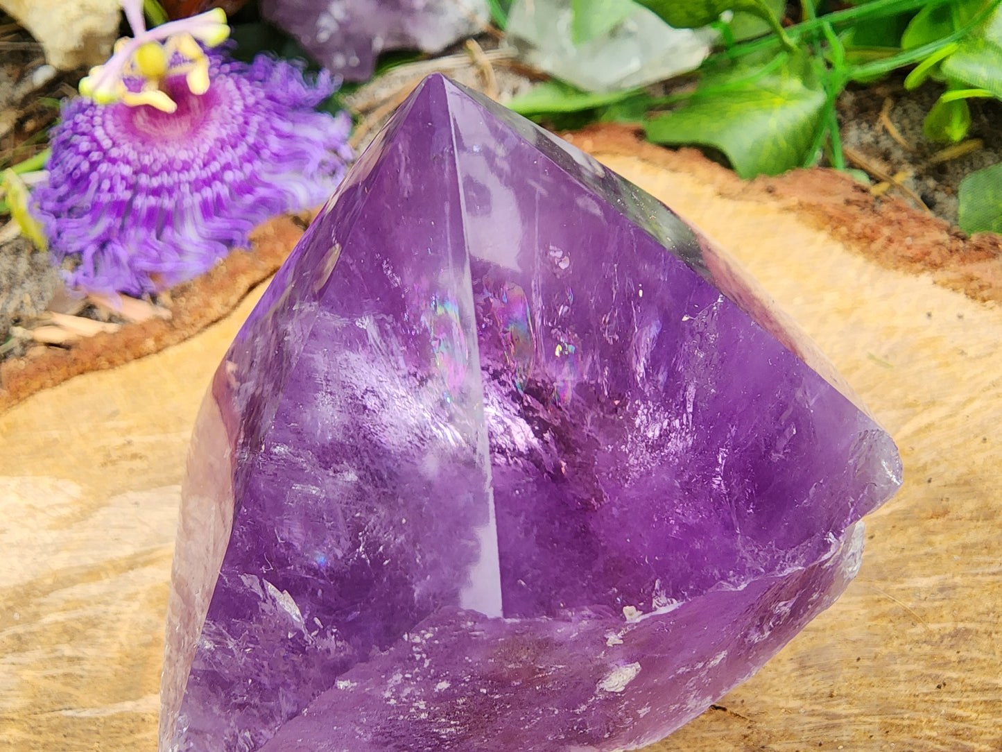 Amethyst Point Rainbow Inclusions