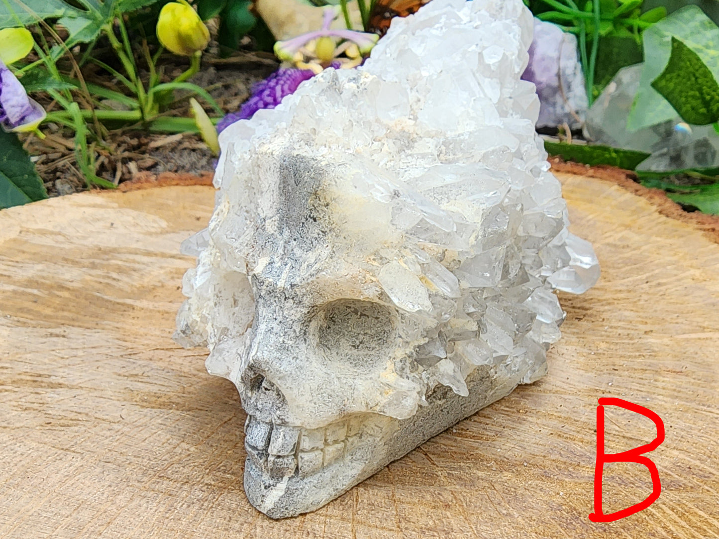 Clear Quartz Cluster Skull Carvings