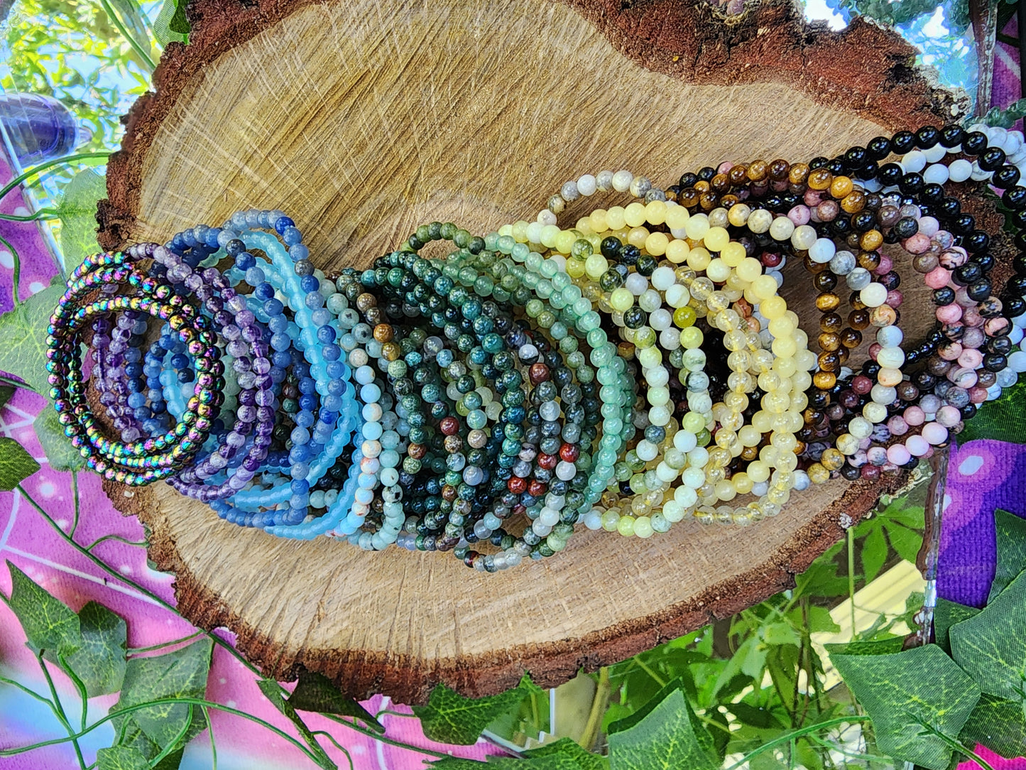 Assorted 4mm Crystal Beads Bracelets