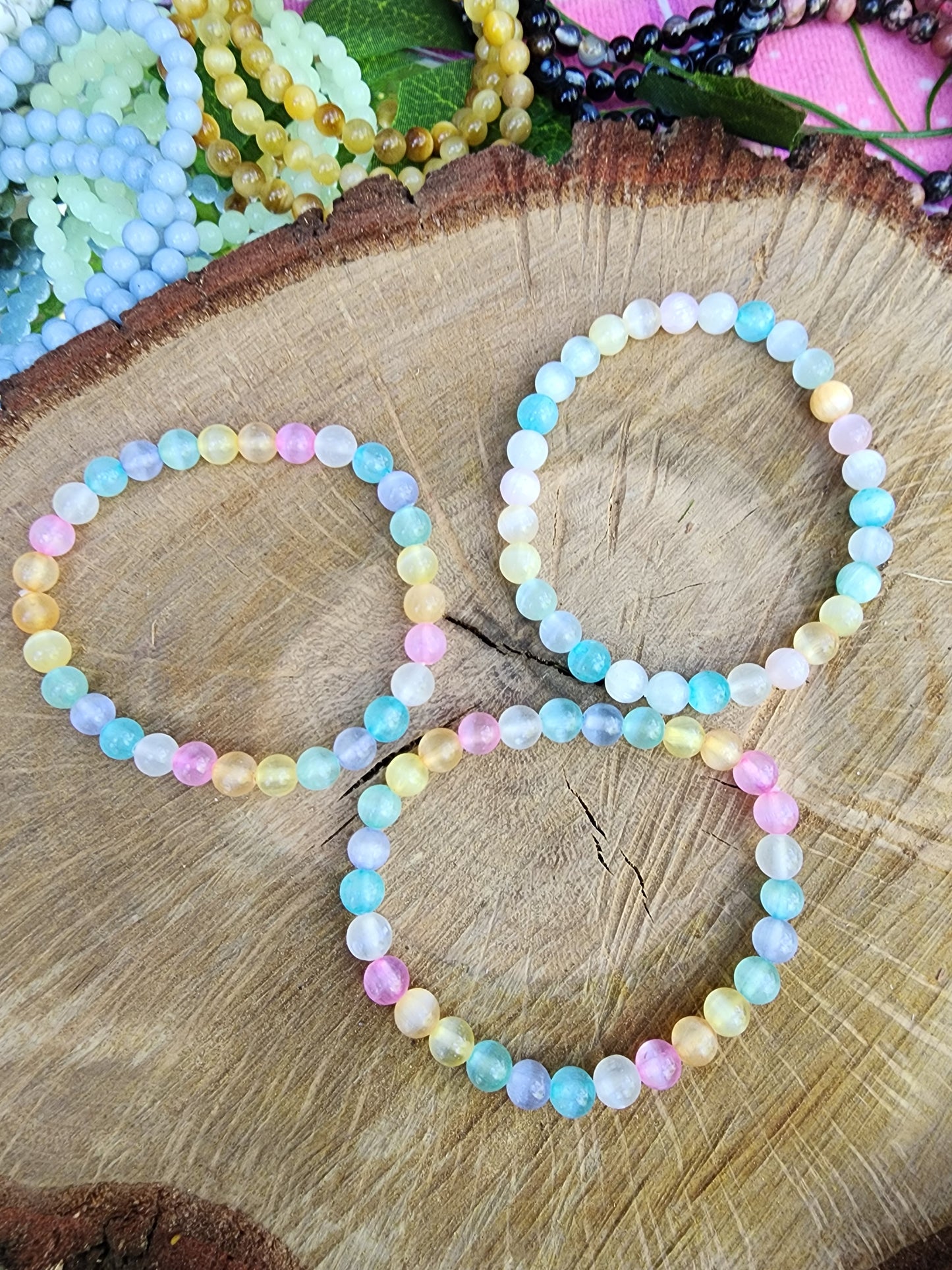 Assorted 6mm Crystal Beads Bracelets