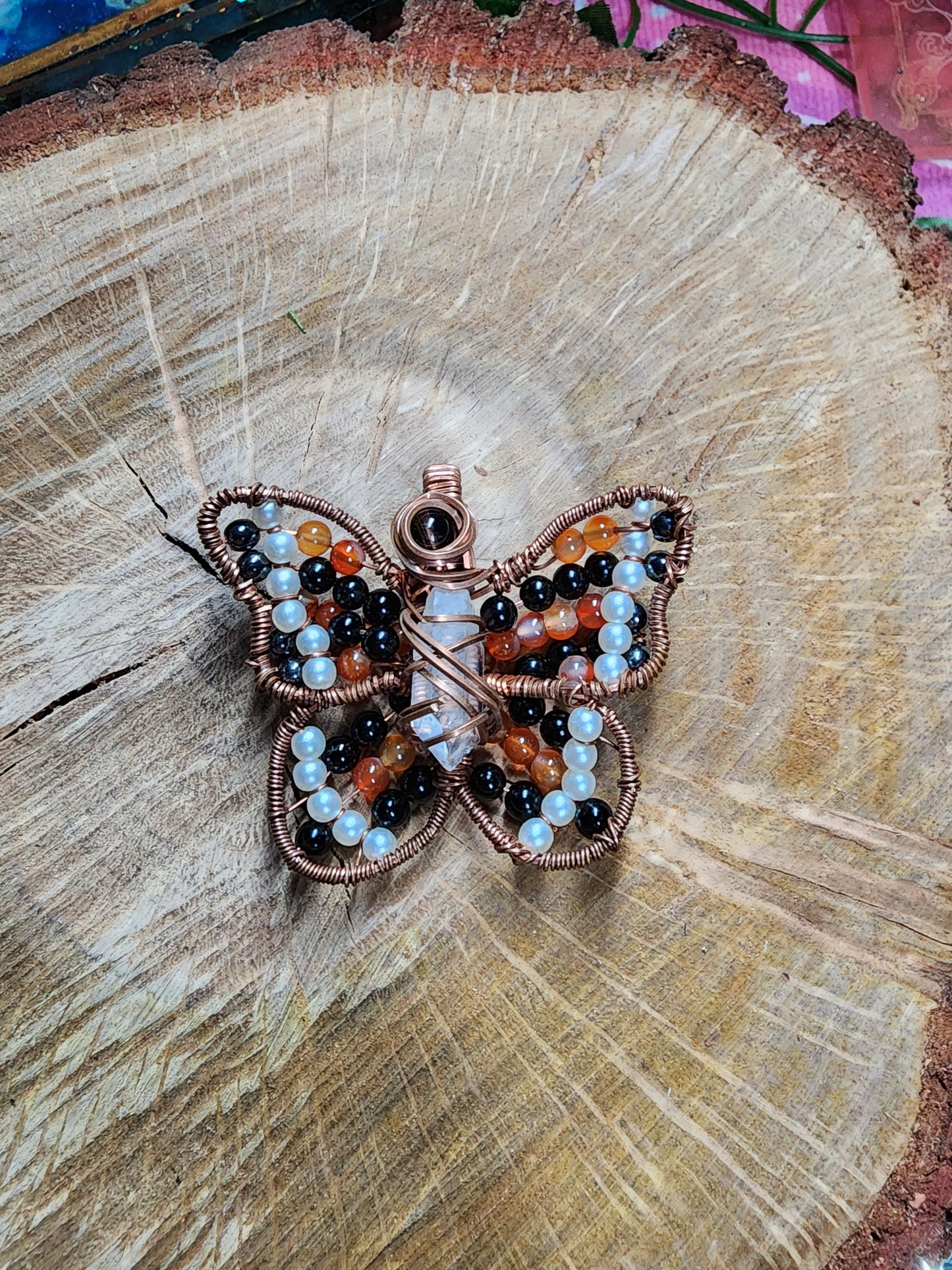 Beaded Butterfly Pendant