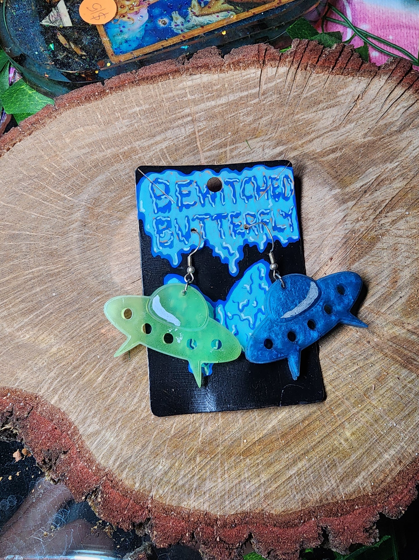 Glow in the Dark Resin Earrings