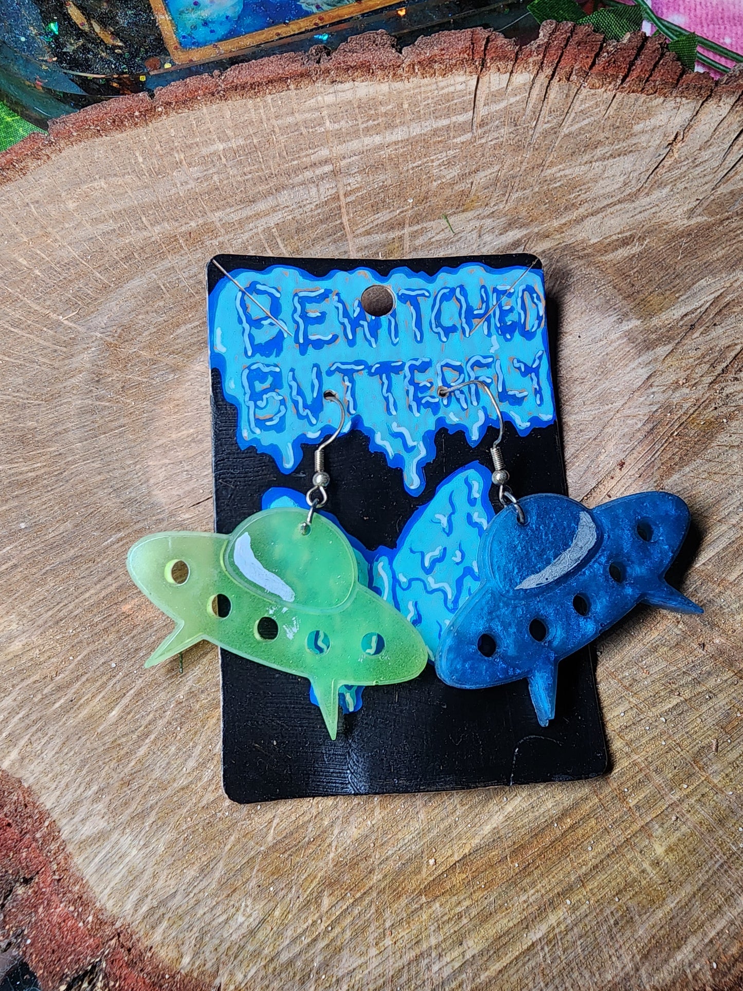 Glow in the Dark Resin Earrings