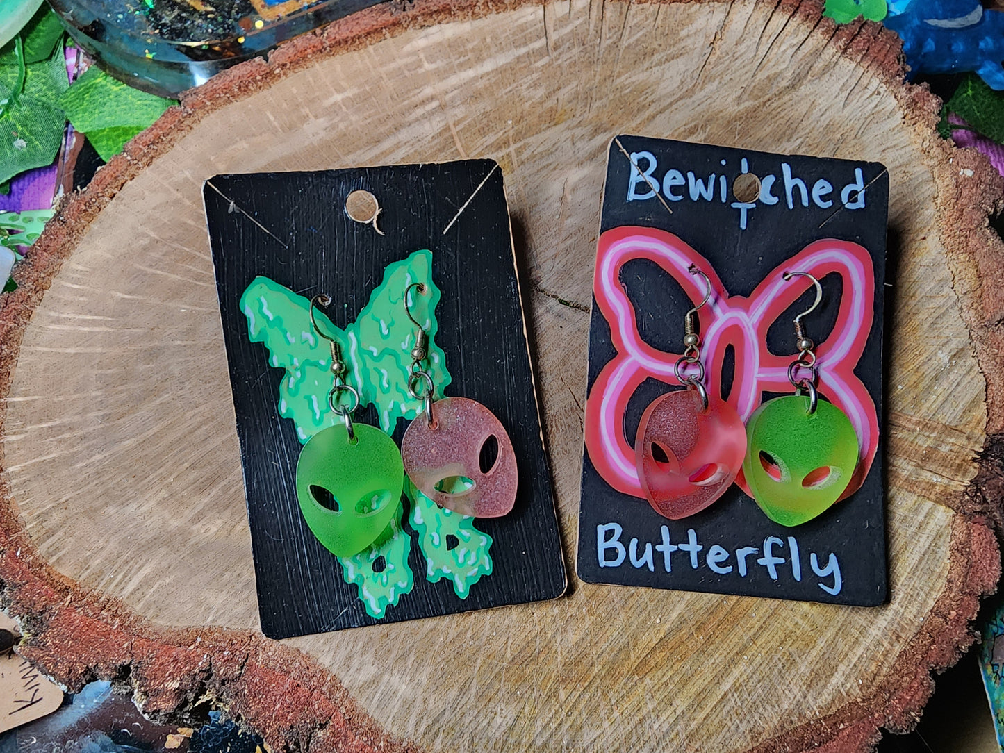 Glow in the Dark Resin Earrings