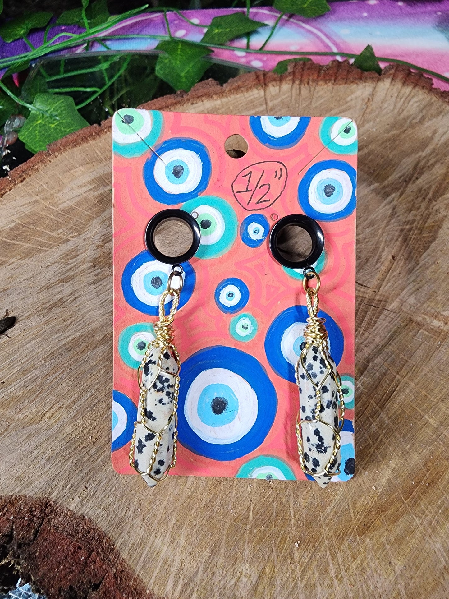 Dalmation Jasper 1/2 in Tunnel Gauges