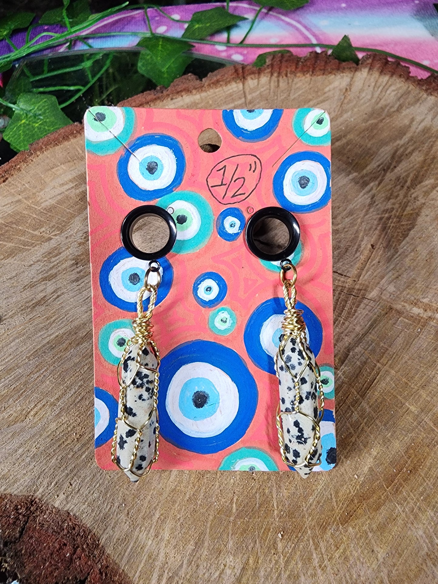 Dalmation Jasper 1/2 in Tunnel Gauges