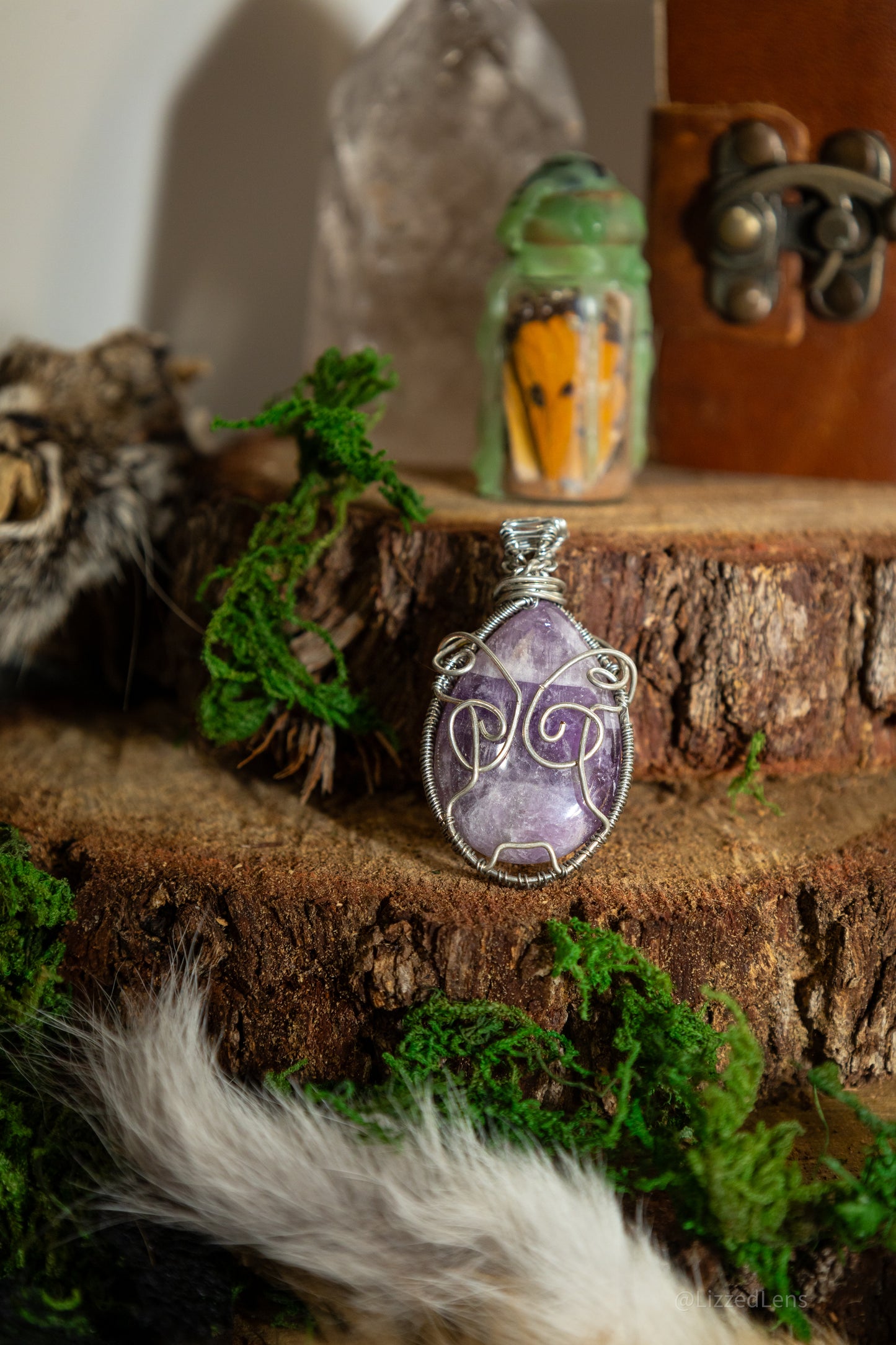 Amethyst Butterfly Pendant