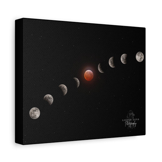 Blood Moon Lunar Eclipse 2025 Photography Canvas Print - Lizzed Lens Photography