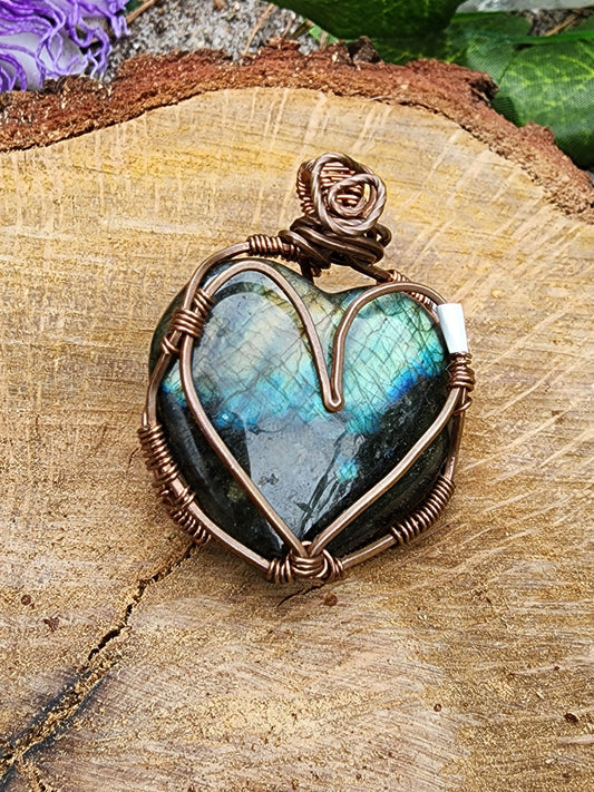 Labradorite Heart Pendant