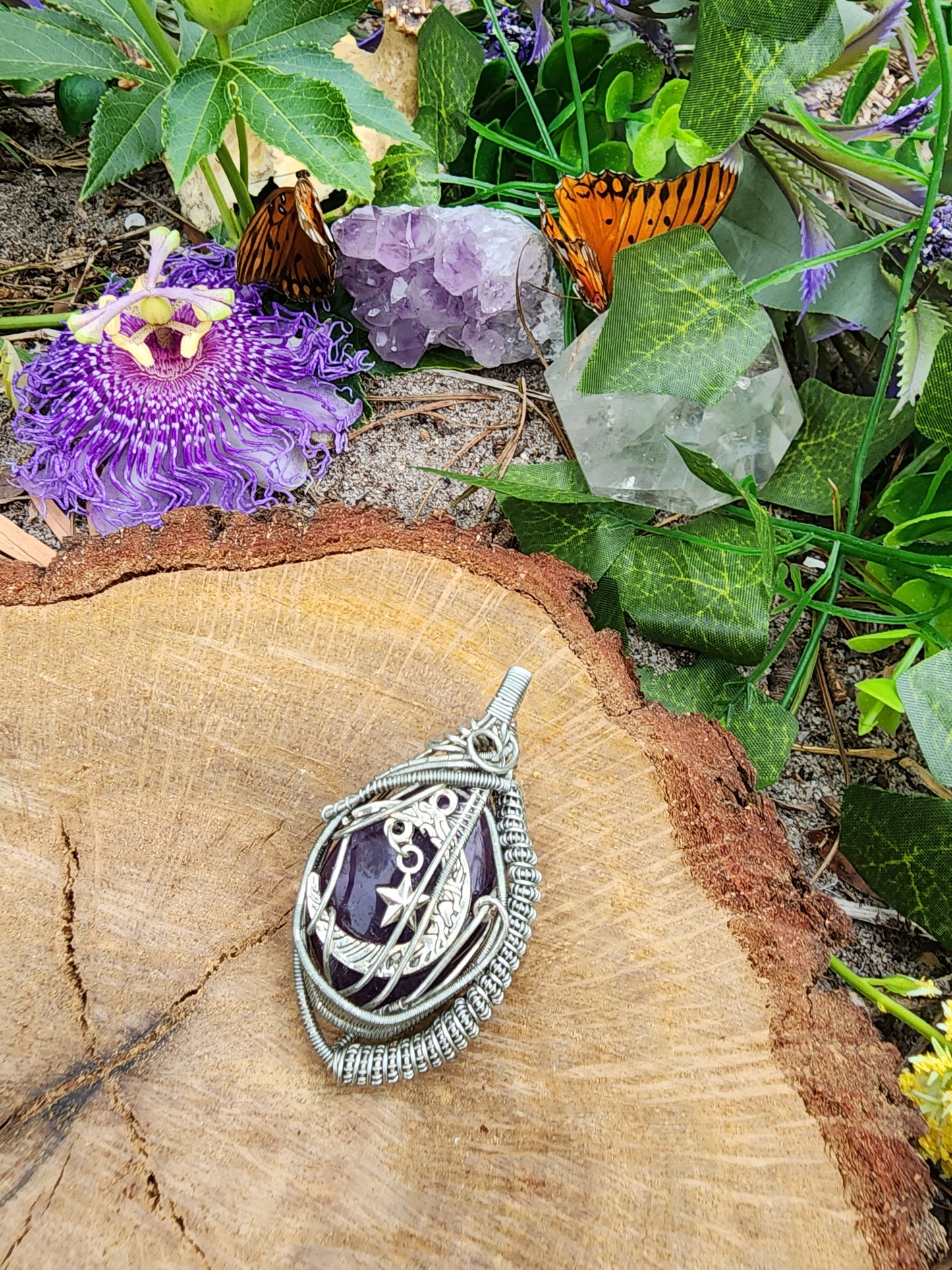 Amethyst Moon Pendant