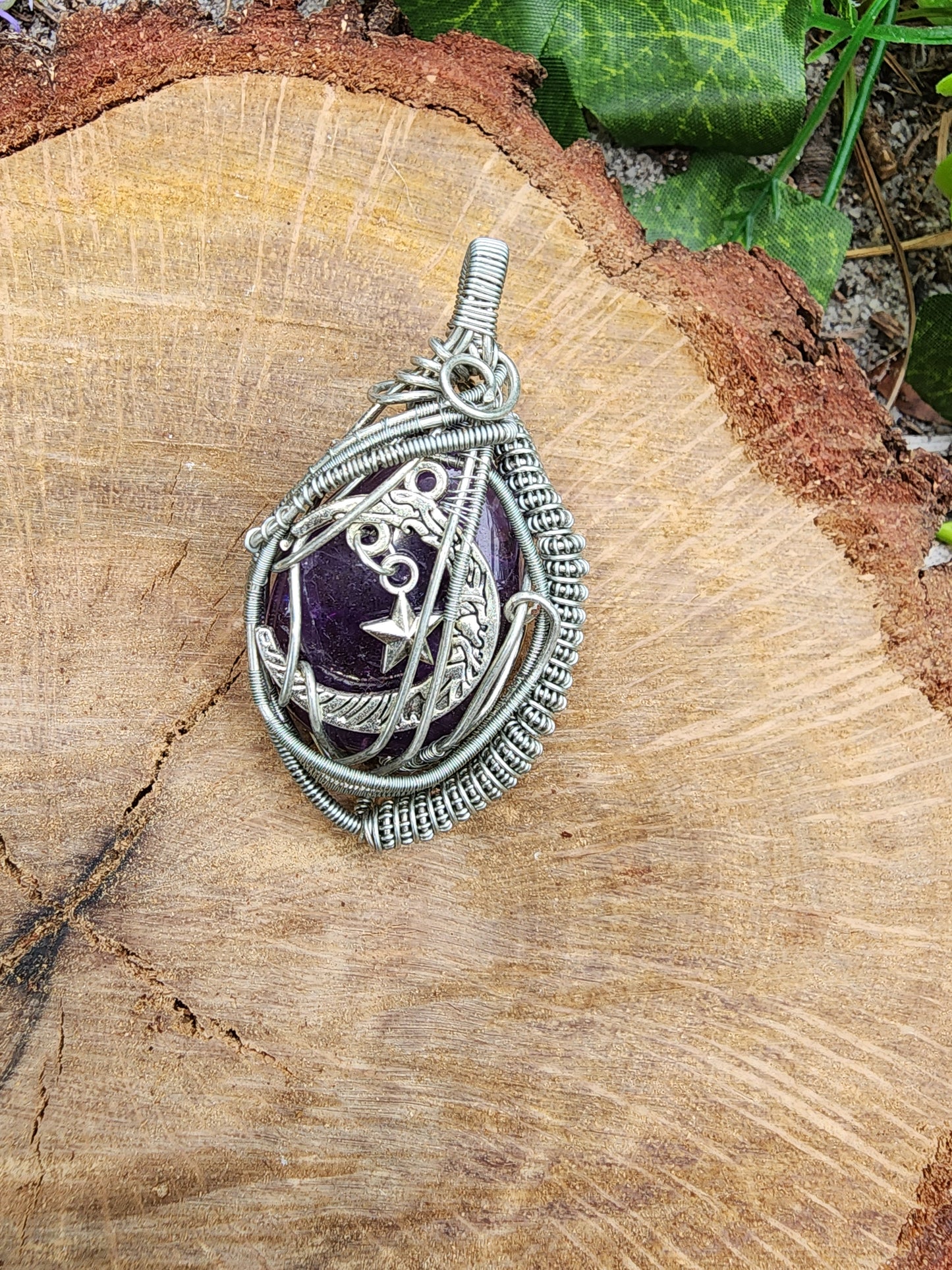 Amethyst Moon Pendant