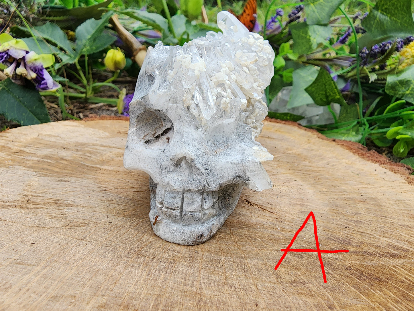Clear Quartz Cluster Skull Carvings