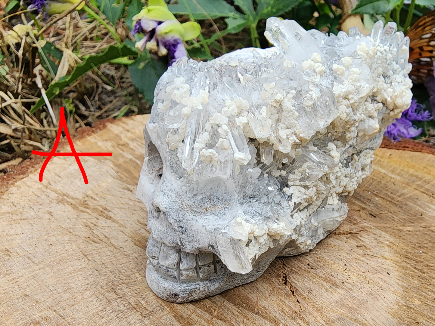 Clear Quartz Cluster Skull Carvings