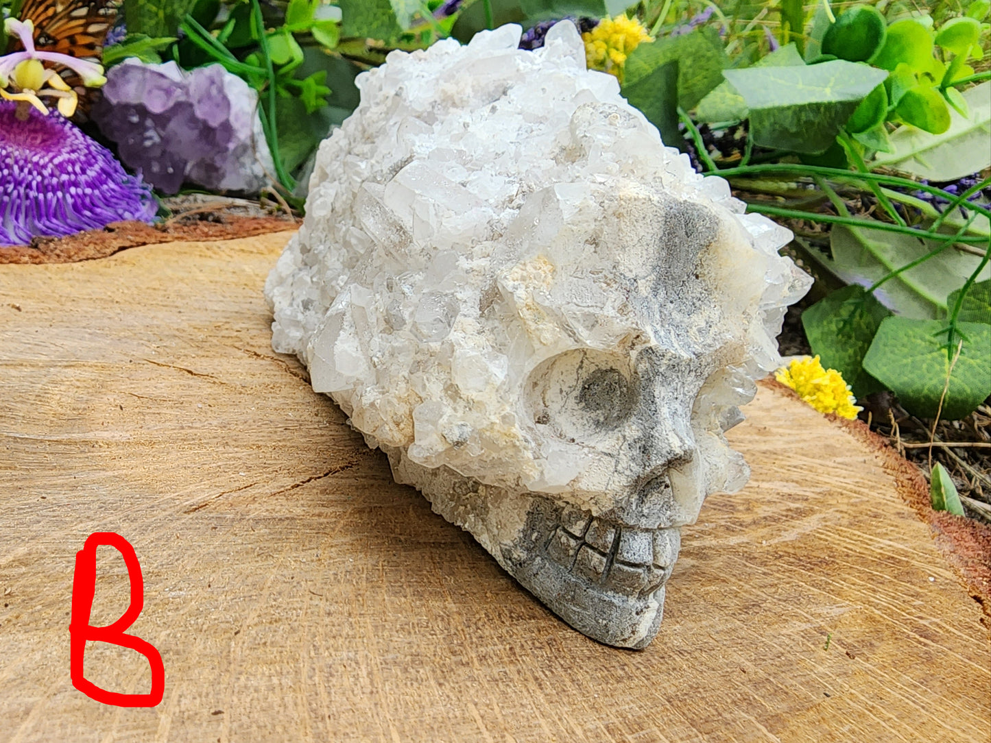 Clear Quartz Cluster Skull Carvings