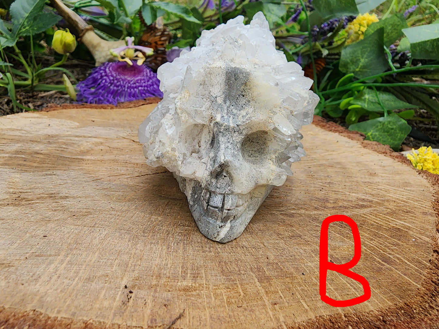 Clear Quartz Cluster Skull Carvings