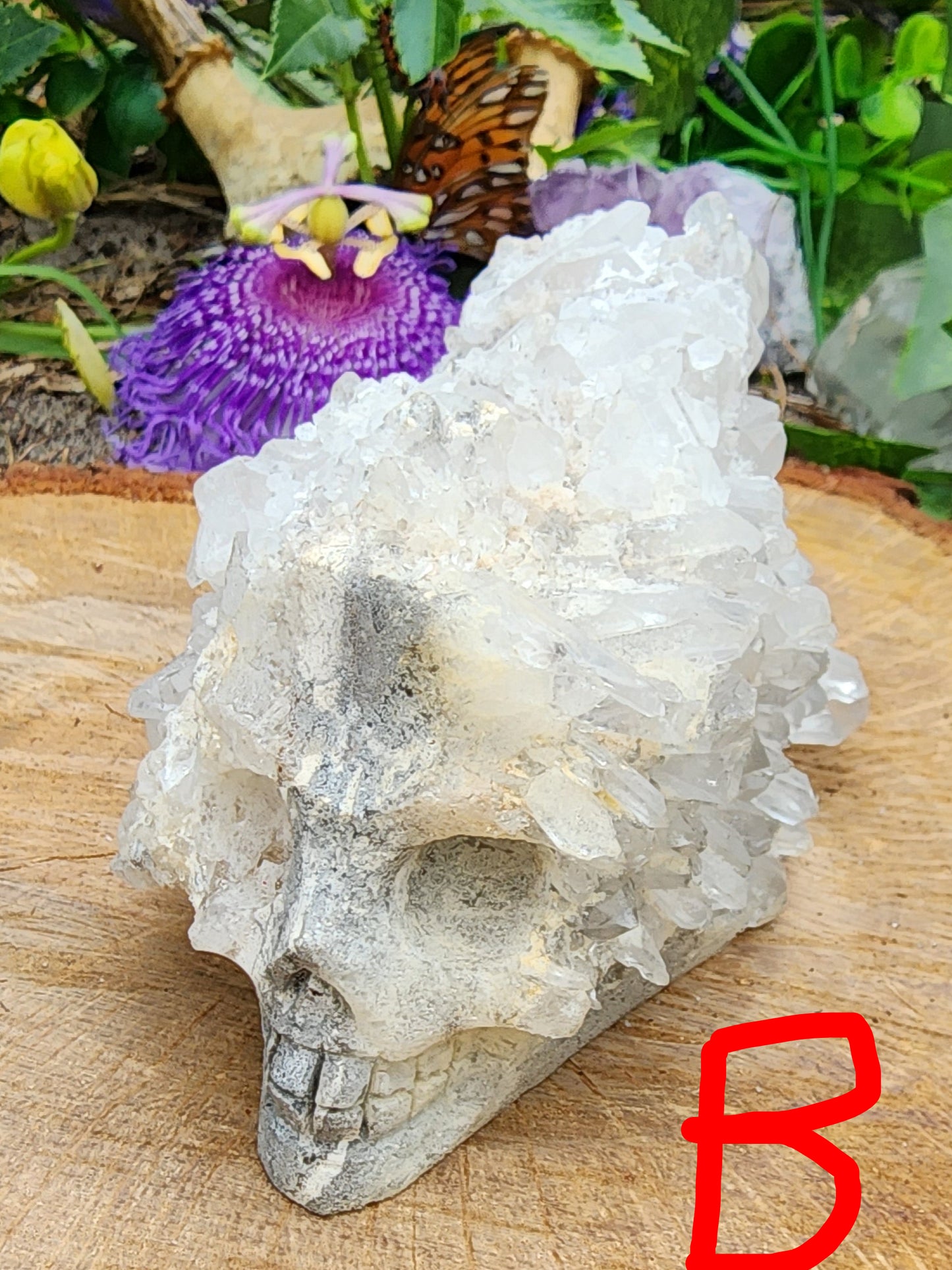 Clear Quartz Cluster Skull Carvings