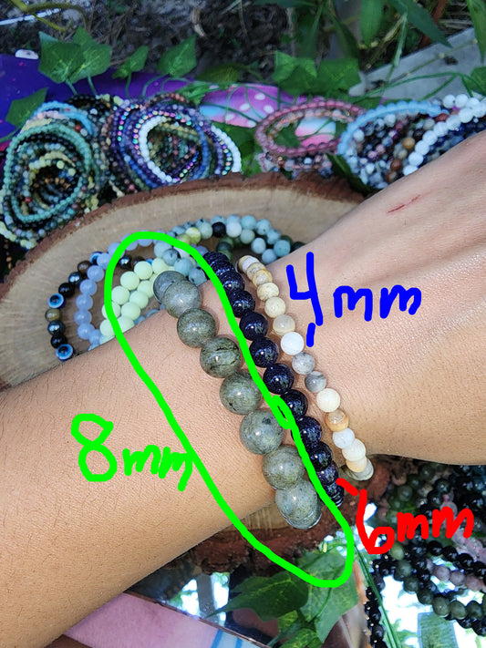 Assorted 8mm Crystal Beads Bracelets