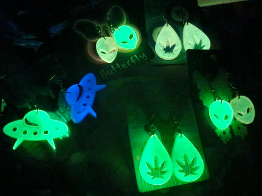 Glow in the Dark Resin Earrings