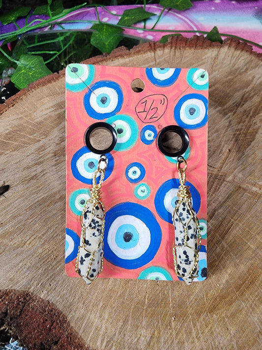 Dalmation Jasper 1/2 in Tunnel Gauges