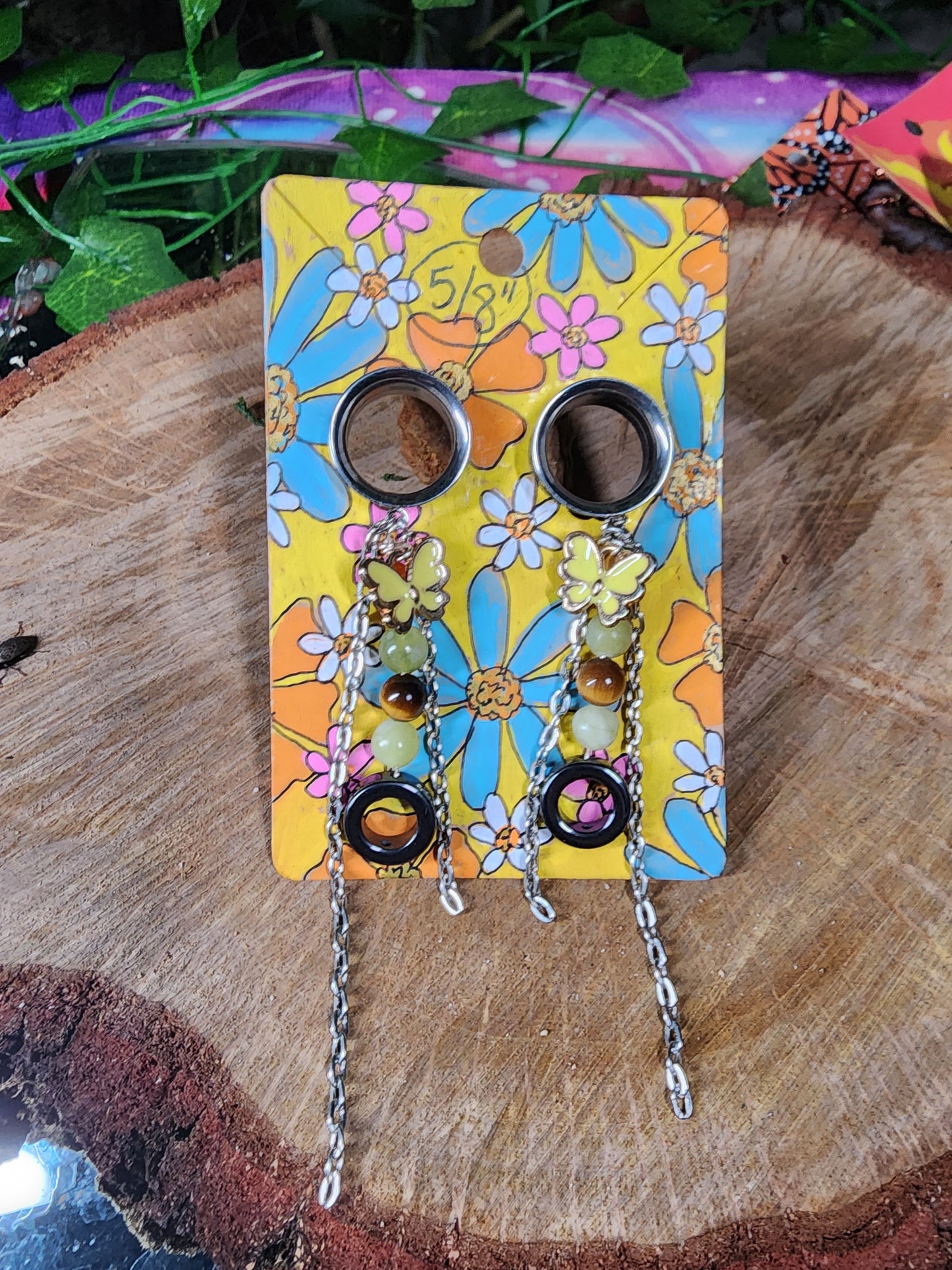 Butterfly Dangle 5/8 in Tunnel Gauges