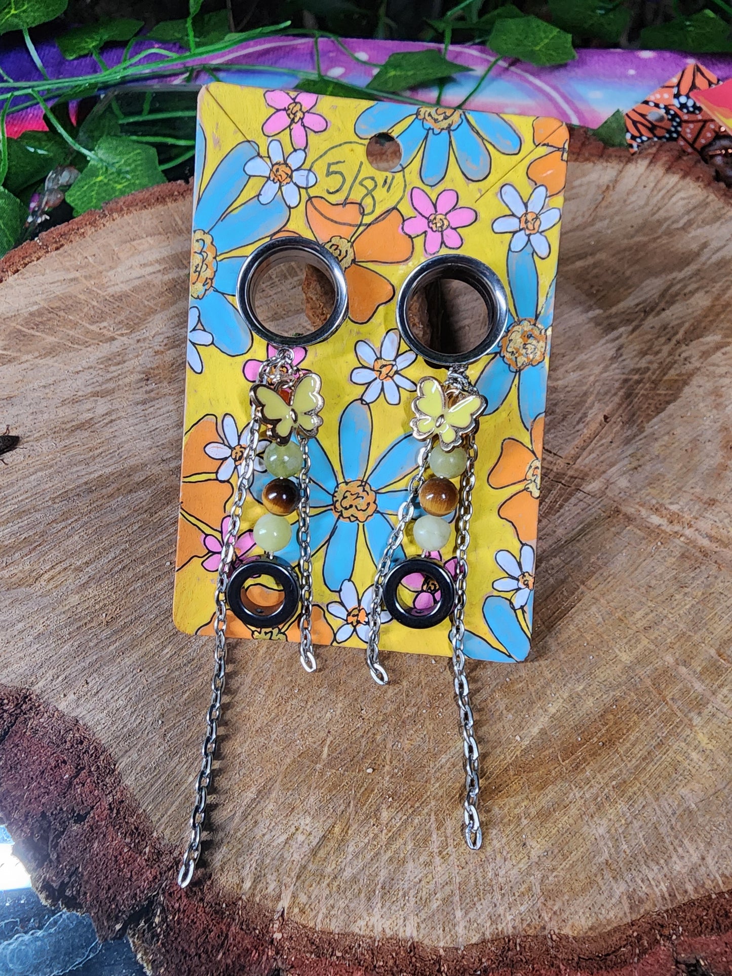 Butterfly Dangle 5/8 in Tunnel Gauges