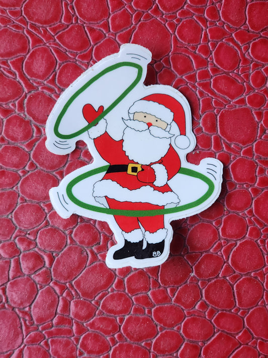 Hoopy Santa Die Cut Sticker