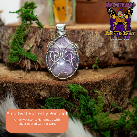 Amethyst Butterfly Pendant