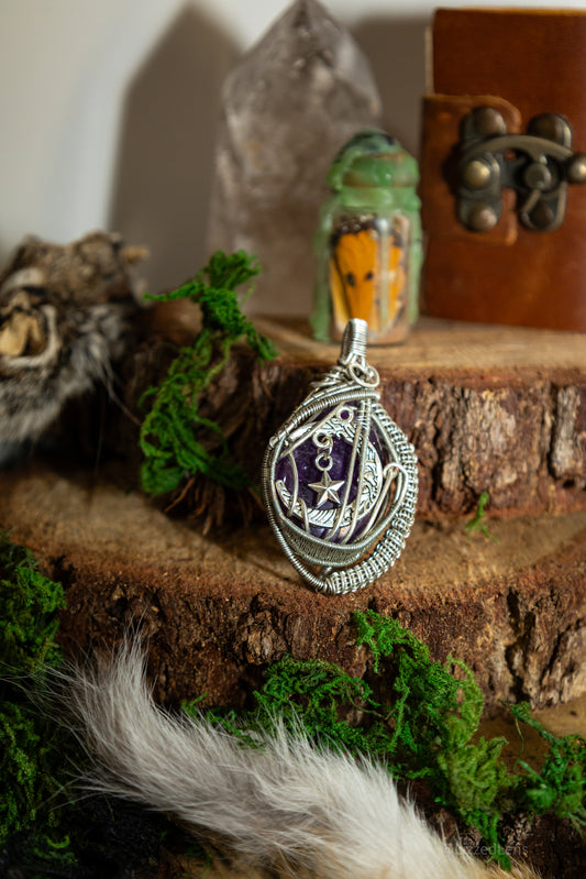 Amethyst Moon Pendant