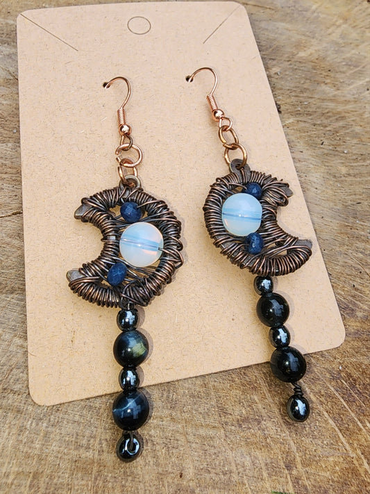 Blue saphire, opalite, hematite, galaxy tigers eye